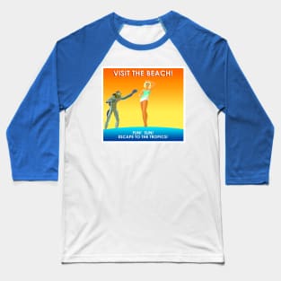 Satire Beach Poster Baseball T-Shirt